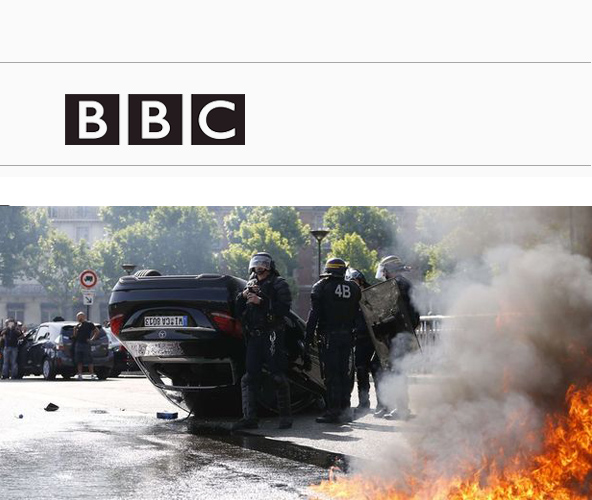 BBC|法国的哥大规模抗议后政府叫停法国出租车司机发动全国性抗议